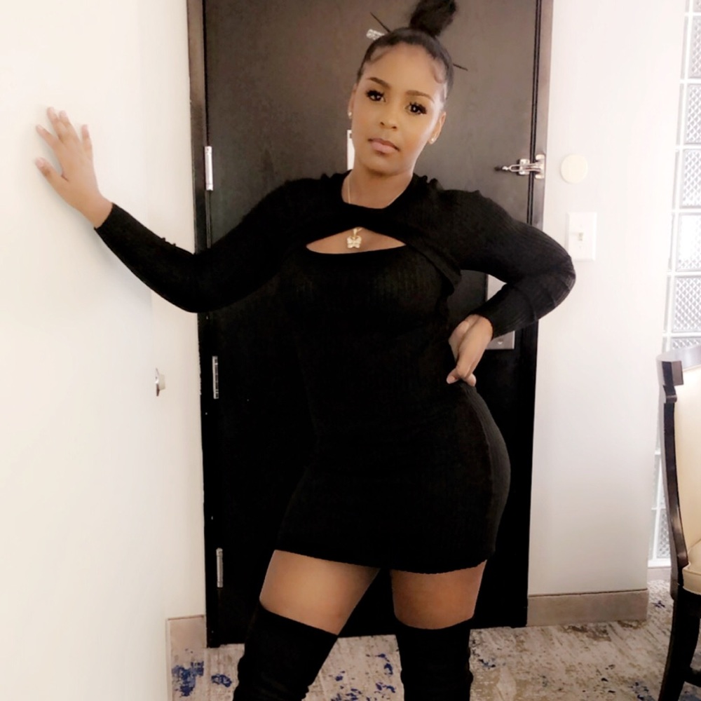 Black Peep Breast BodyCon Dress